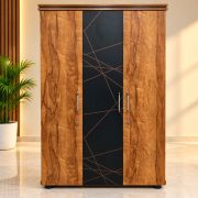 3-Door Wardrobe – Geometric Design