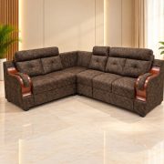 Wooden Frame L-Shape Corner Sofa