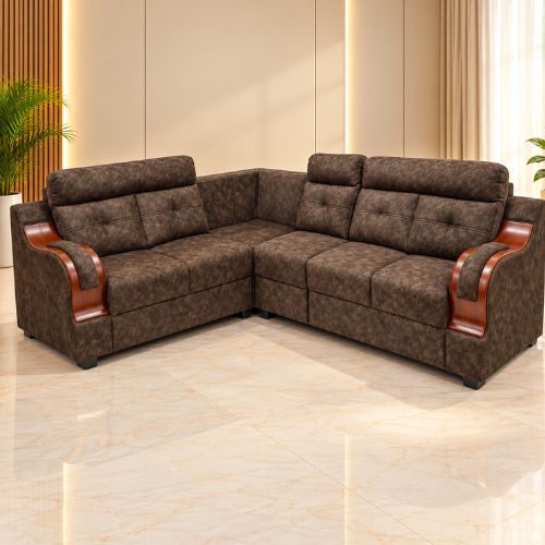 Wooden Frame L-Shape Corner Sofa