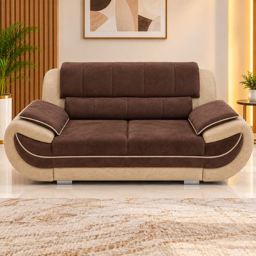 Modern 3 Seater Sofa – Brown & Beige