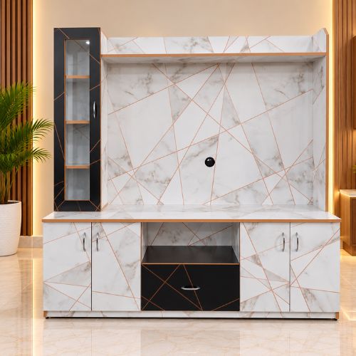 White Marble TV Showcase