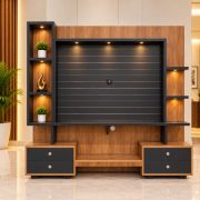 Walnut Black TV Showcase