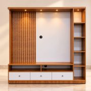 Walnut White TV Showcase
