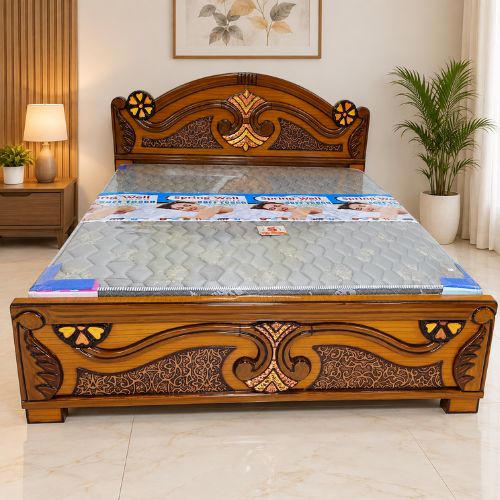 Elegant Carved Cot & Bed
