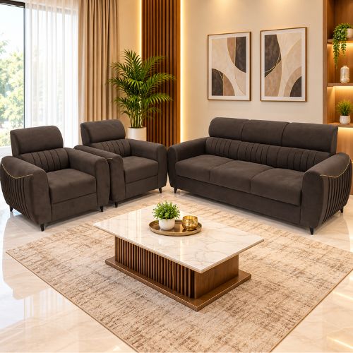 Dark Brown Modern Sofa Set