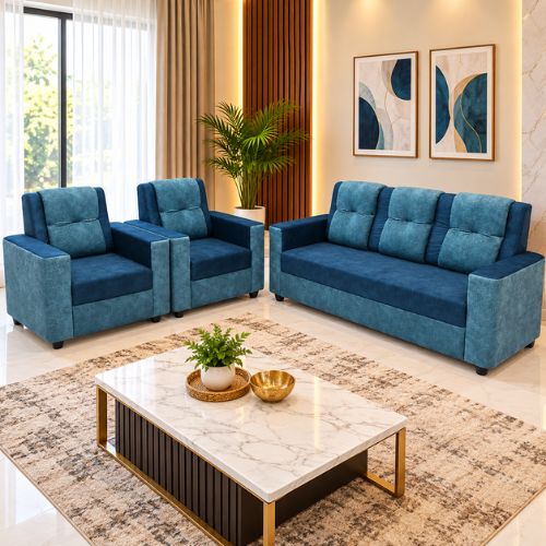 Blue Sofa Set