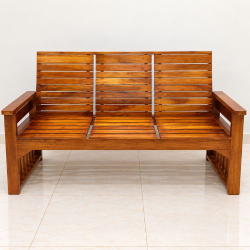 Wooden Sofa – Straight Slat Design